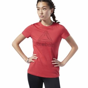 Reebok Graphic Series Crew T Shirt Damen - Rot - DE 234-PTB